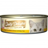 Daily Delight Pure Skipjack Tuna White & Chicken with Baby Clam 80g 1 carton (24 cans)